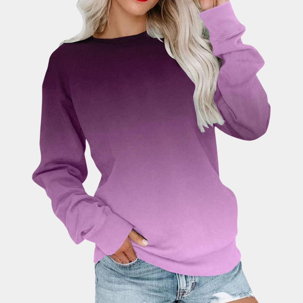 Sweatshirt À Effet Dégradé avec Coupe Décontractée pour Femmes | Idéal pour Les Saisons Fraîches