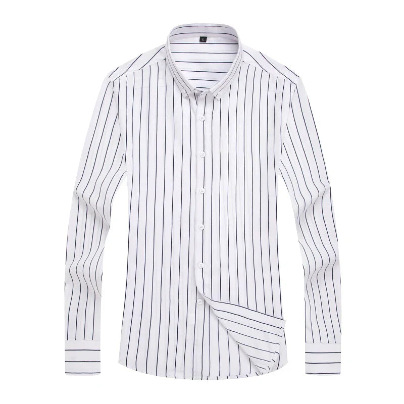 Chemise À Manches Longues Rayée Slim Fit Pour Homme | Idéale Pour Usage Décontracté