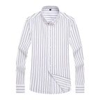 Chemise À Manches Longues Rayée Slim Fit Pour Homme | Idéale Pour Usage Décontracté