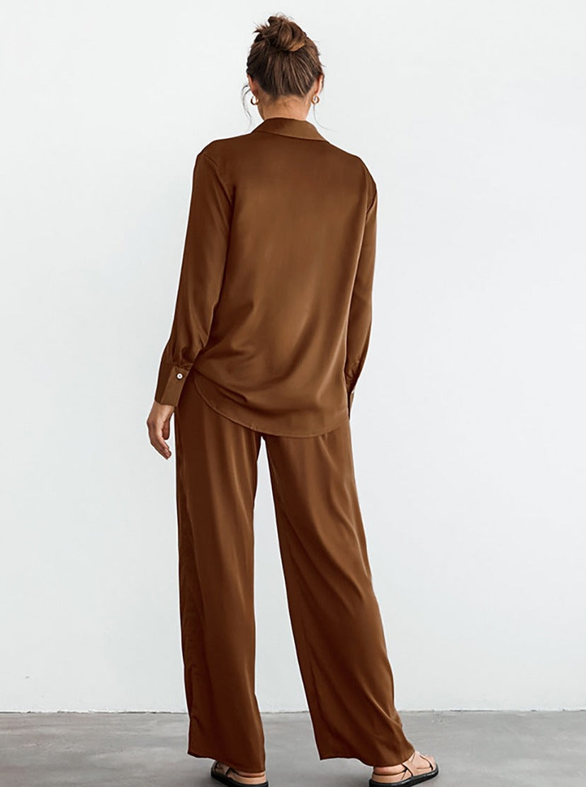 Ensemble Deux Pièces avec Haut à Manches Longues et Pantalon Ample pour Femmes | Idéal pour les Sorties Décontractées
