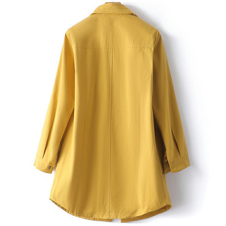 Trenchcoat Midi Avec Col Montant Et Manches Longues Pour Femmes | Idéal Pour Le Travail Ou Les Sorties