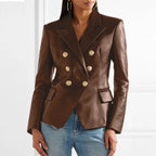 Blazer à Double Boutonnage avec Revers Classiques pour Femmes | Idéal pour Tenues Professionnelles et Quotidiennes