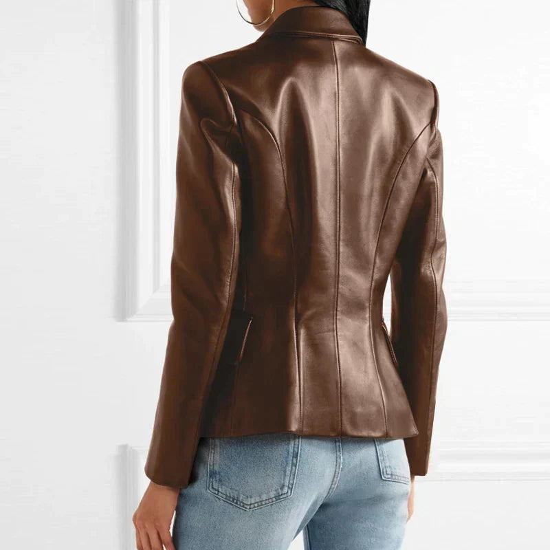 Blazer à Double Boutonnage avec Revers Classiques pour Femmes | Idéal pour Tenues Professionnelles et Quotidiennes