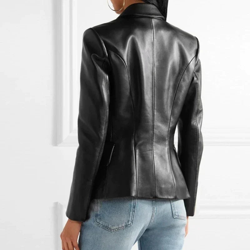 Blazer à Double Boutonnage avec Revers Classiques pour Femmes | Idéal pour Tenues Professionnelles et Quotidiennes
