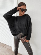 Pull Coupe Ample À Manches Longues Et Épaules Tombantes Pour Femme | Idéal Pour Usage Quotidien Et Détente