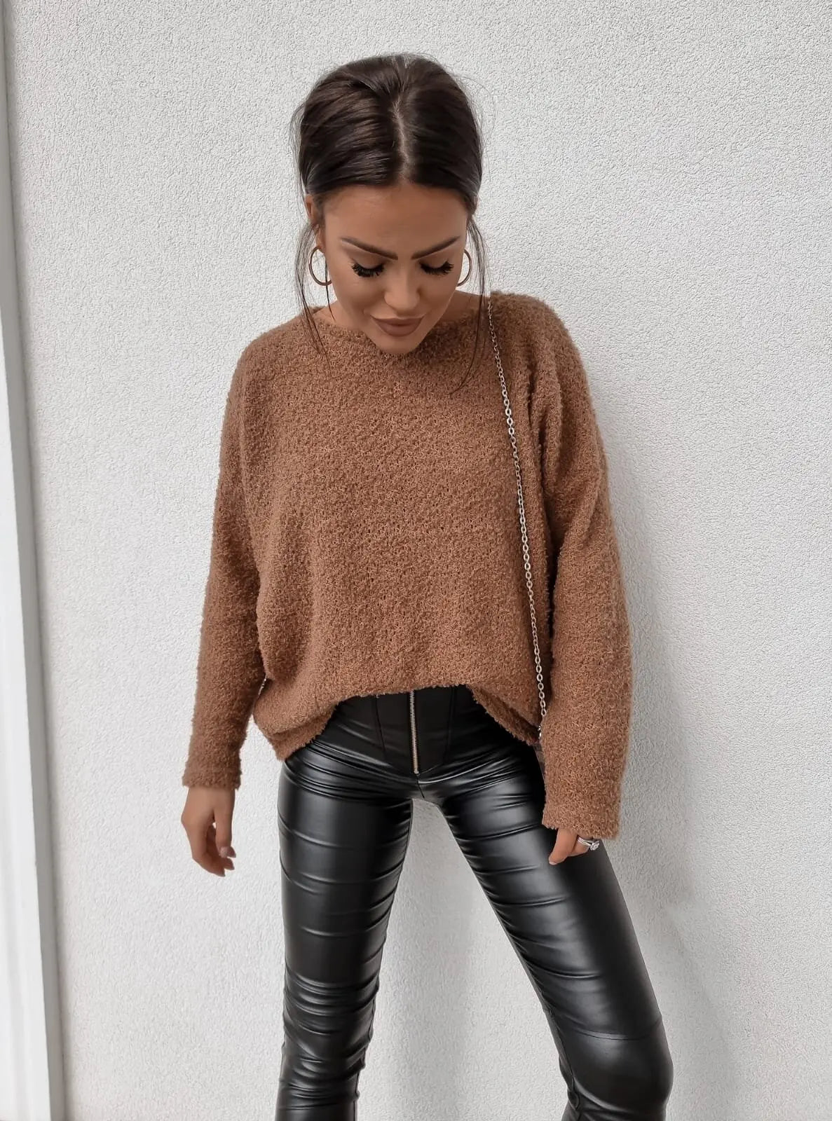Pull Coupe Ample À Manches Longues Et Épaules Tombantes Pour Femme | Idéal Pour Usage Quotidien Et Détente
