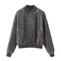 Veste Bomber Avec Finitions Côtelées Et Fermeture Zippée Pour Femmes | Idéal Pour Un Usage Quotidien