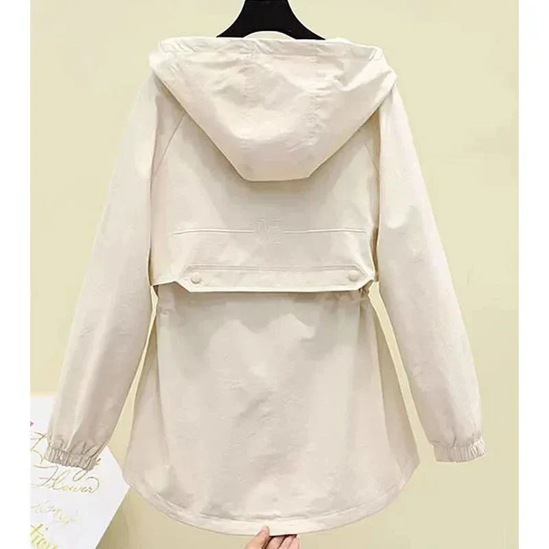 Trenchcoat Avec Capuche Et Cordon À Taille Réglable Pour Femmes | Idéal Pour Le Printemps Et L’Automne