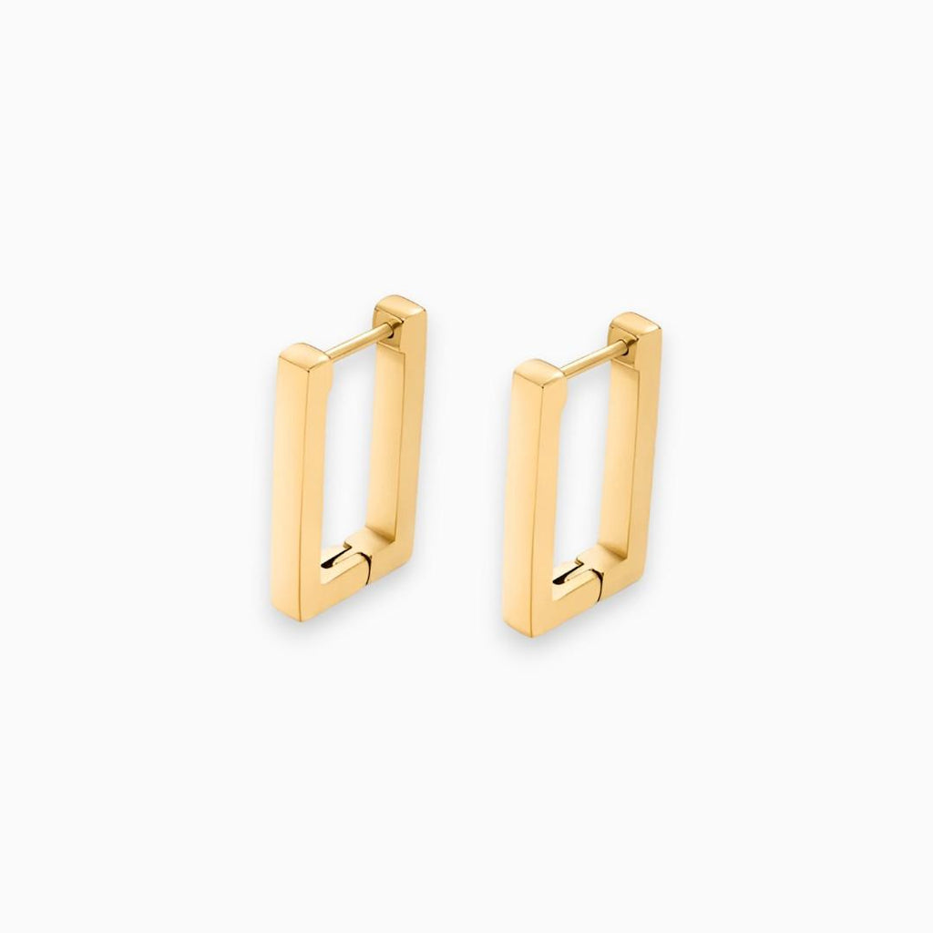 Boucles d’Oreilles Plaquées 18K avec Fermeture à Charnière en Acier Inoxydable | Usage Quotidien