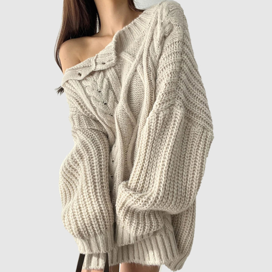 Pull À Épaule Dégagée Avec Coupe Asymétrique Pour Femme | Idéal Pour Saison Froide