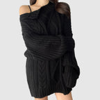 Pull À Épaule Dégagée Avec Coupe Asymétrique Pour Femme | Idéal Pour Saison Froide