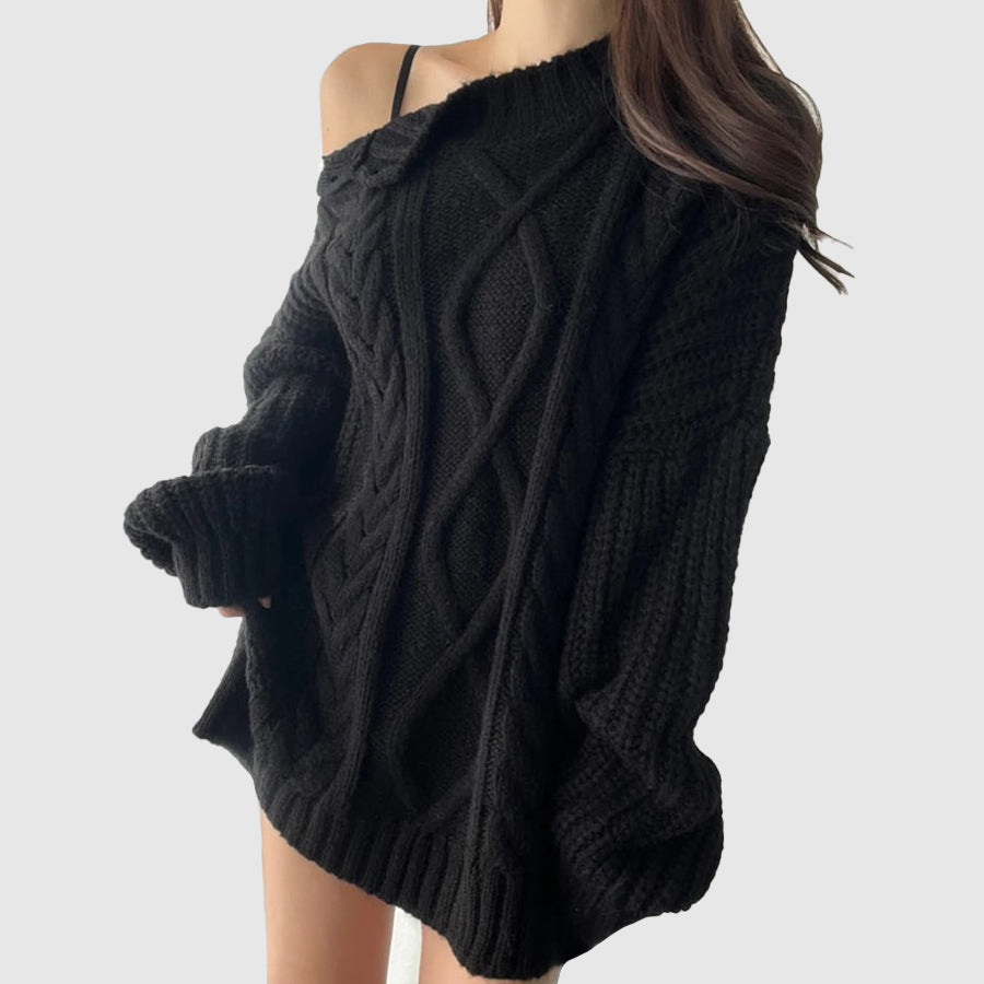 Pull À Épaule Dégagée Avec Coupe Asymétrique Pour Femme | Idéal Pour Saison Froide