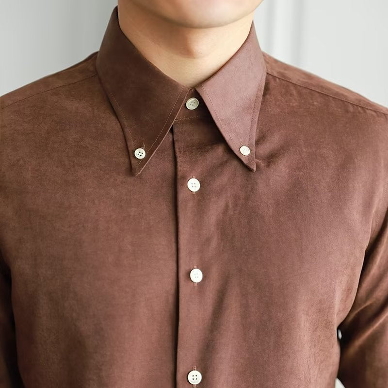 Chemise À Manches Longues Avec Col Carré Pour Homme | Idéale Pour Printemps