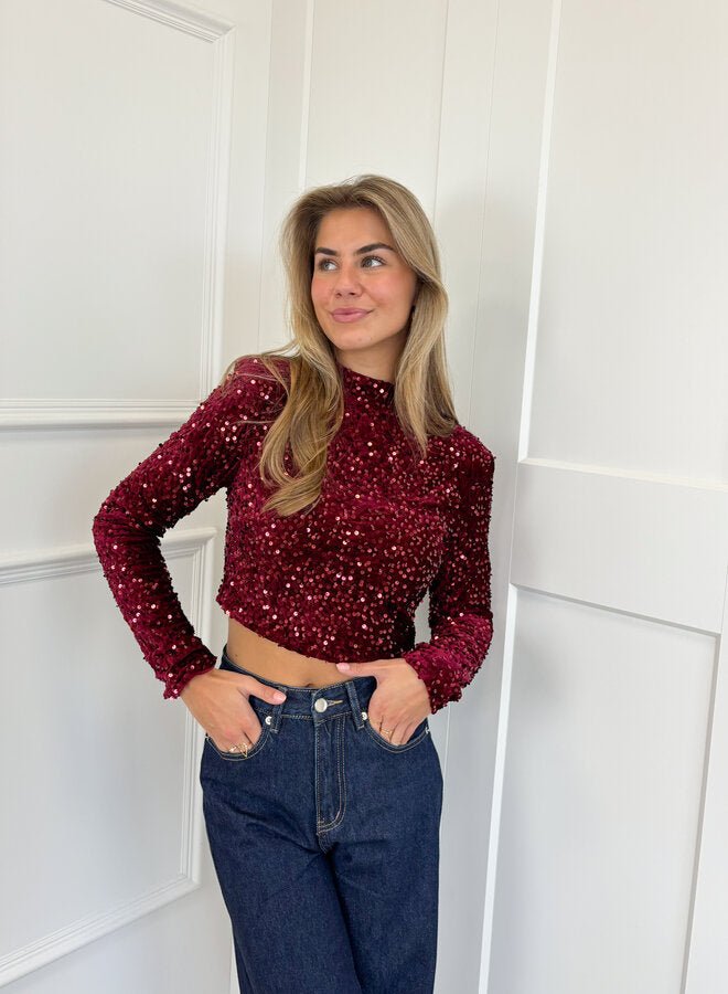 Top À Paillettes Avec Encolure Ronde Pour Femme | Idéal Pour Les Occasions Festives Et Soirées