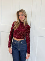 Top À Paillettes Avec Encolure Ronde Pour Femme | Idéal Pour Les Occasions Festives Et Soirées