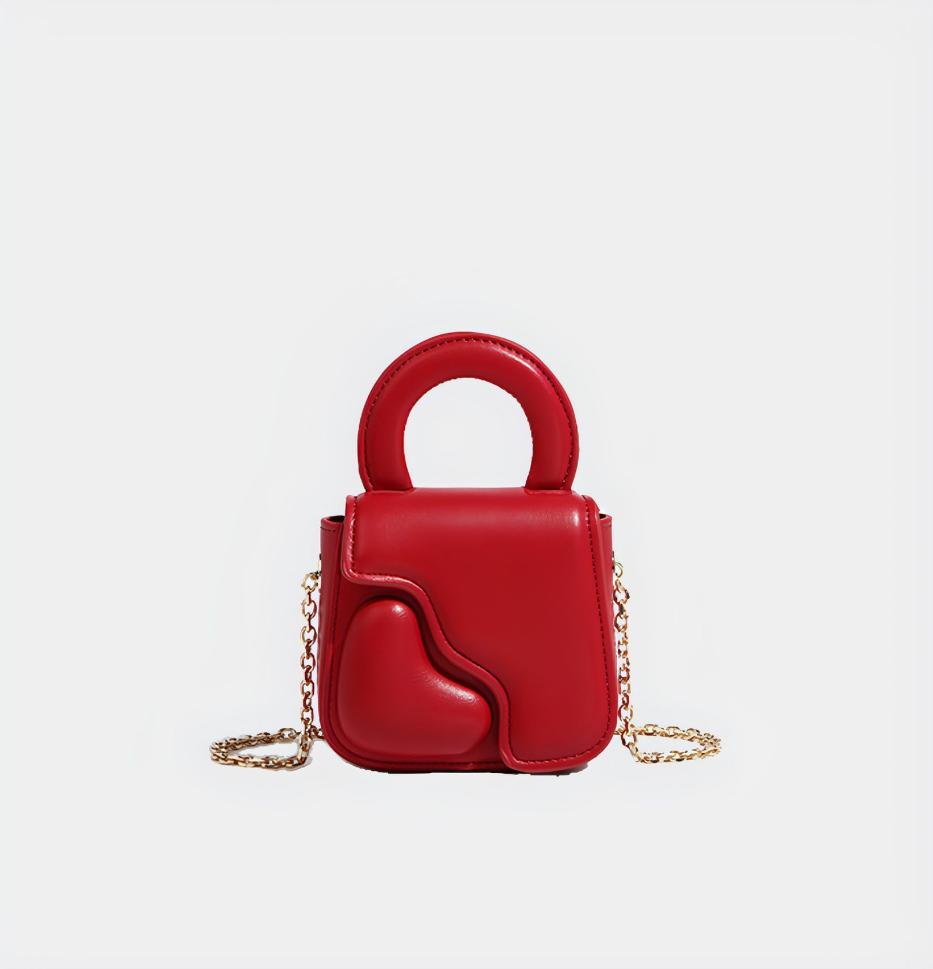 Mini Sac Épaule en Forme de Cœur avec Chaîne pour Femme | Idéal pour Usage Quotidien