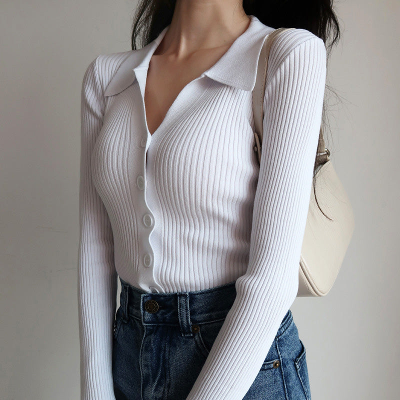 Pull Gilet Col V À Revers Coupe Ajustée Pour Femme | Idéal Pour Usage Quotidien Et Bureau