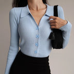 Pull Gilet Col V À Revers Coupe Ajustée Pour Femme | Idéal Pour Usage Quotidien Et Bureau
