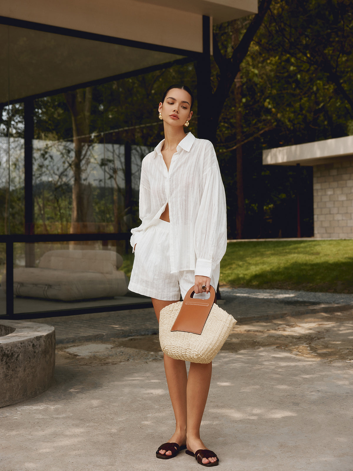 Sac à Main Bicolore avec Format Structuré pour Femme | Idéal pour Saison Estivale
