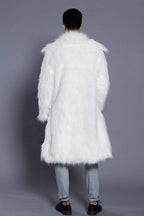 Manteau Long Imitation Fourrure avec Col Large pour Homme | Idéal pour La Saison Froide