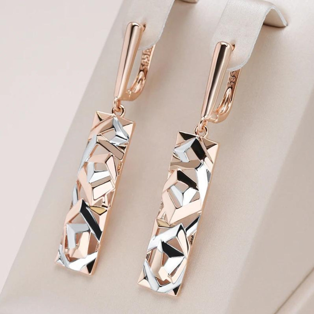 Boucles d’Oreilles Géométriques à Deux Pièces avec Design Contemporain pour Femmes | Idéales pour les Occasions Spéciales