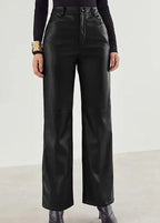 Pantalon Taille Haute avec Jambes Droites pour Femme | Idéal pour le Travail ou les Sorties Quotidiennes