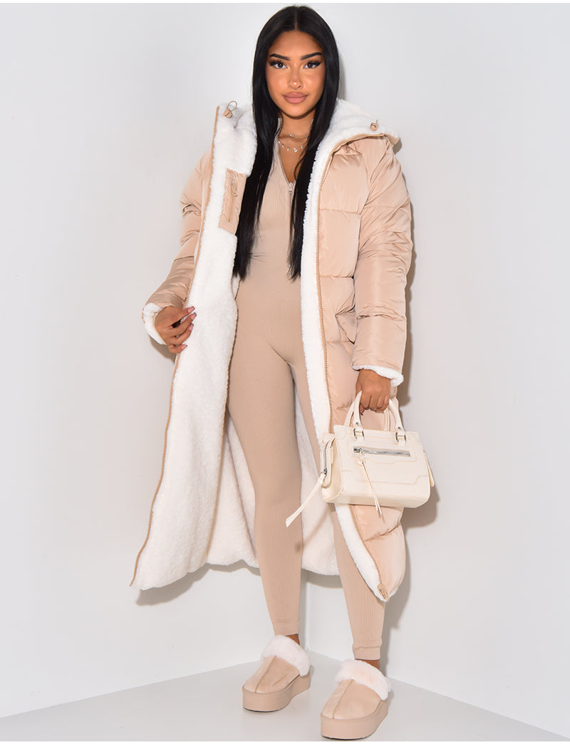Veste Longue Réversible Avec Coupe Droite Pour Femmes | Idéale Pour La Saison Froide