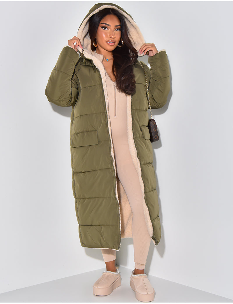 Veste Longue Réversible Avec Coupe Droite Pour Femmes | Idéale Pour La Saison Froide