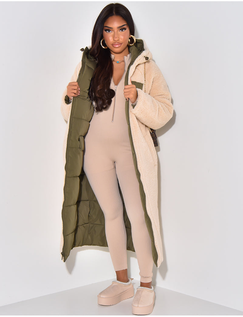 Veste Longue Réversible Avec Coupe Droite Pour Femmes | Idéale Pour La Saison Froide