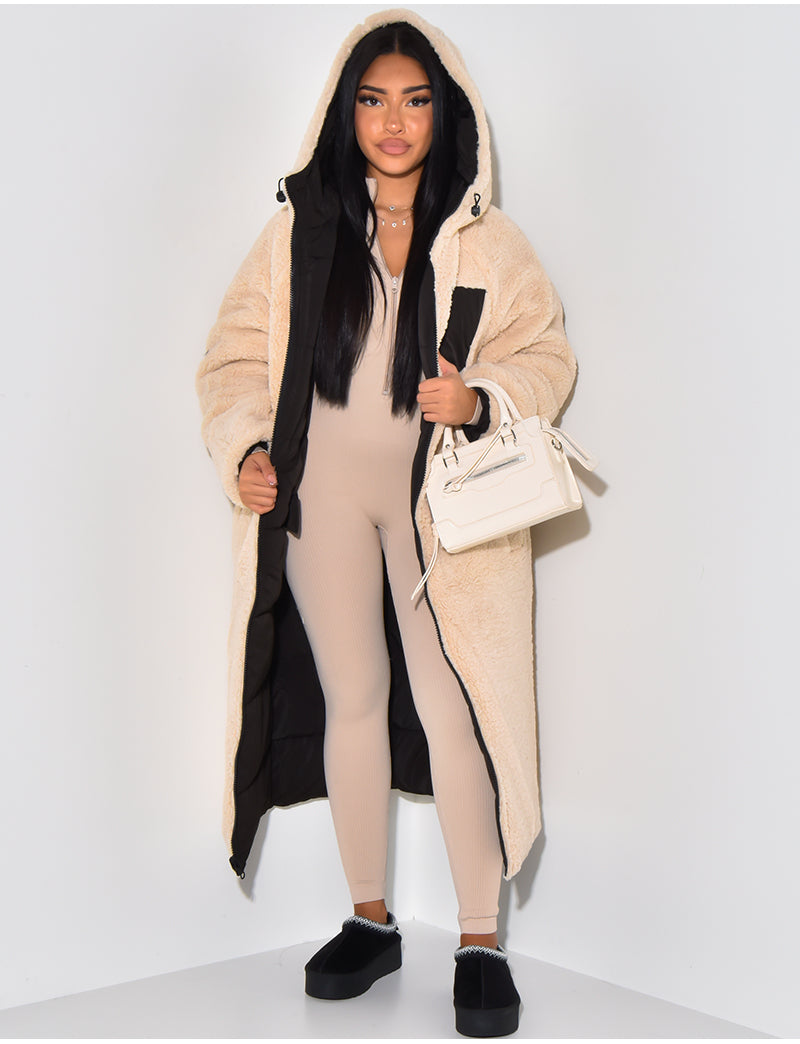 Veste Longue Réversible Avec Coupe Droite Pour Femmes | Idéale Pour La Saison Froide
