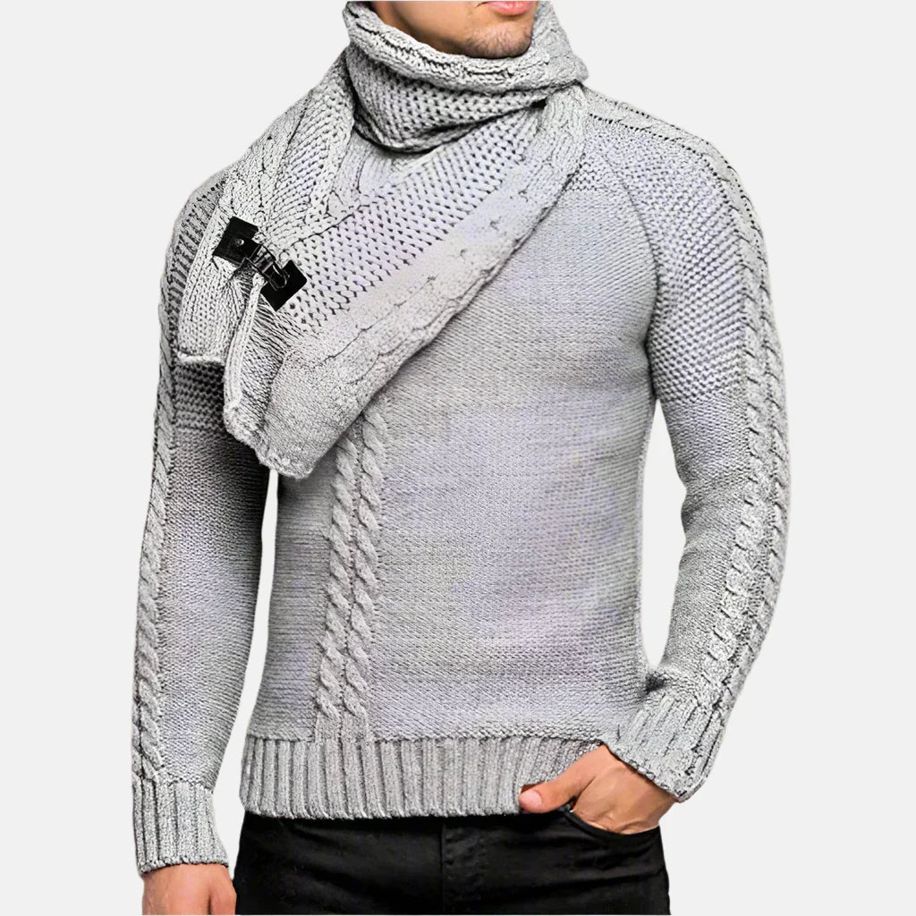 Pull À Col Roulé avec Motif Câble pour Homme | Idéal pour L’Hiver
