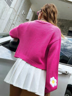 Cardigan à Motif Floral avec Manches Lanterne pour Femmes | Ideal for Mi-Saison et Usage Quotidien