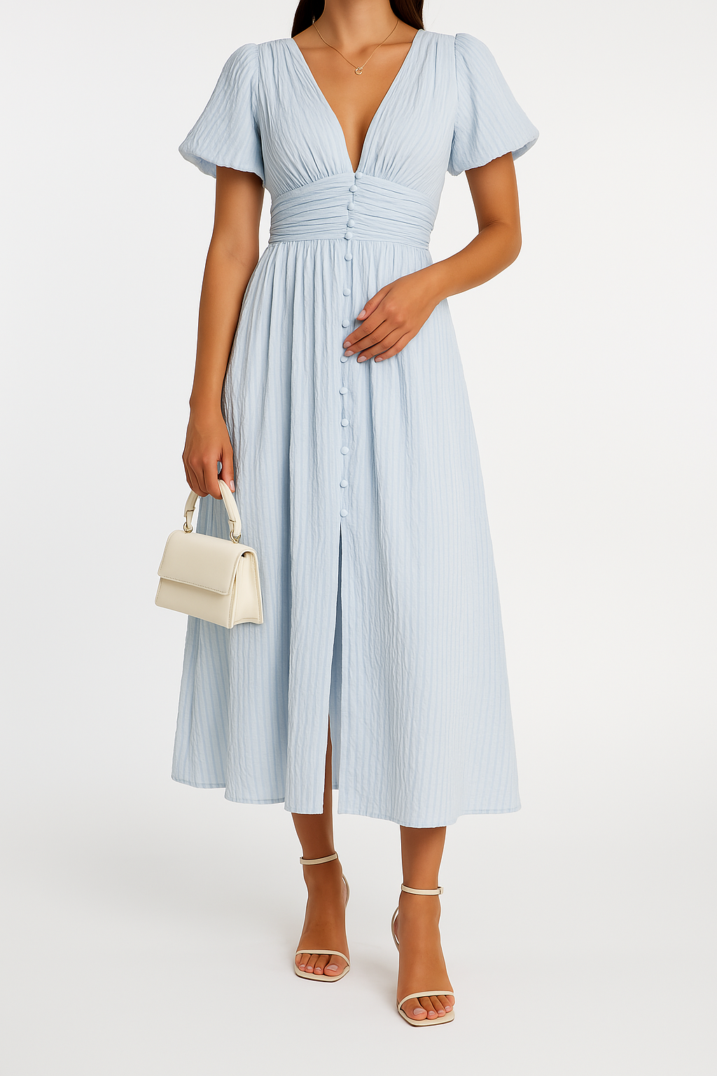Robe Longue Fluide Avec Boutons Sur Le Devant Et Manches Longues Pour Femmes | Idéale Pour Toutes Les Saisons