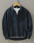 Chemise À Manches Longues Avec Demi-Boutonnage Et Poche Poitrine Pour Hommes | Idéal Pour Le Printemps Et L’Automne