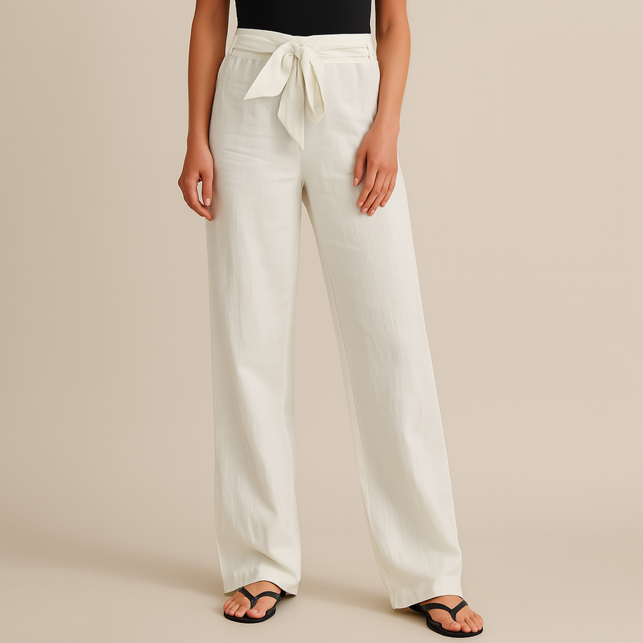 Pantalon Large Avec Ceinture À La Taille Pour Femme | Idéal Pour Usage Quotidien Et Sorties Décontractées