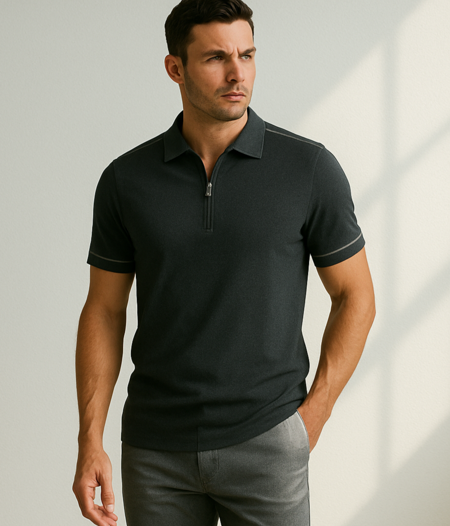 Chemise À Manches Courtes Avec Fermeture Zippée Pour Homme | Idéale Pour Un Usage Quotidien