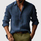 Chemise À Manches Longues Avec Coupe Droite Pour Hommes | Idéale Pour L’Été Et Les Occasions Décontractées