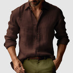 Chemise À Manches Longues Avec Coupe Droite Pour Hommes | Idéale Pour L’Été Et Les Occasions Décontractées