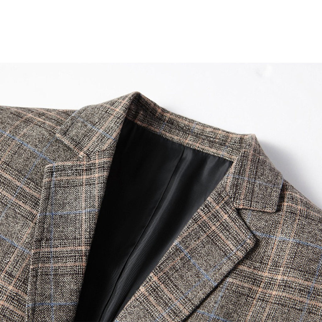 Blazer À Carreaux Avec Fermeture Boutonnée Pour Homme | Idéal Pour Usage Quotidien Et Occasions