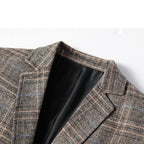 Blazer À Carreaux Avec Fermeture Boutonnée Pour Homme | Idéal Pour Usage Quotidien Et Occasions