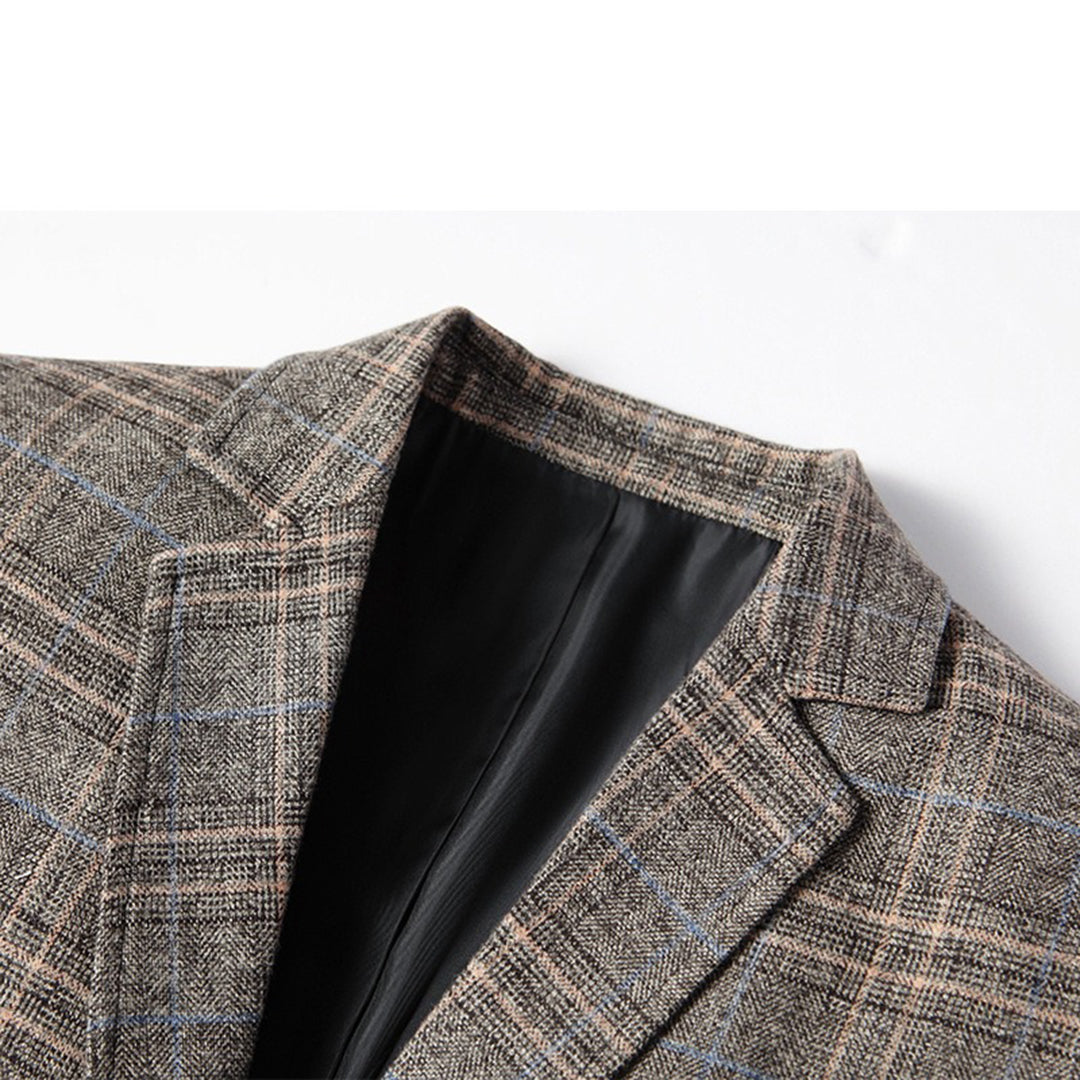 Blazer À Carreaux Avec Fermeture Boutonnée Pour Homme | Idéal Pour Usage Quotidien Et Occasions