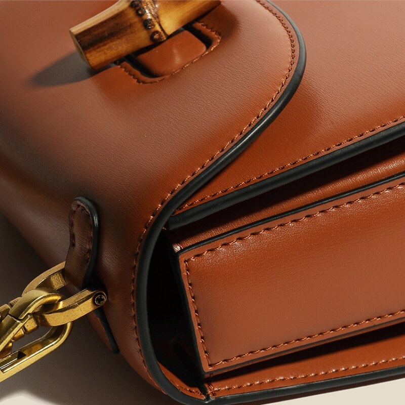 Sac Structuré Avec Poignée Bambou Et Bandoulière Ajustable | Idéal Pour Usage Quotidien
