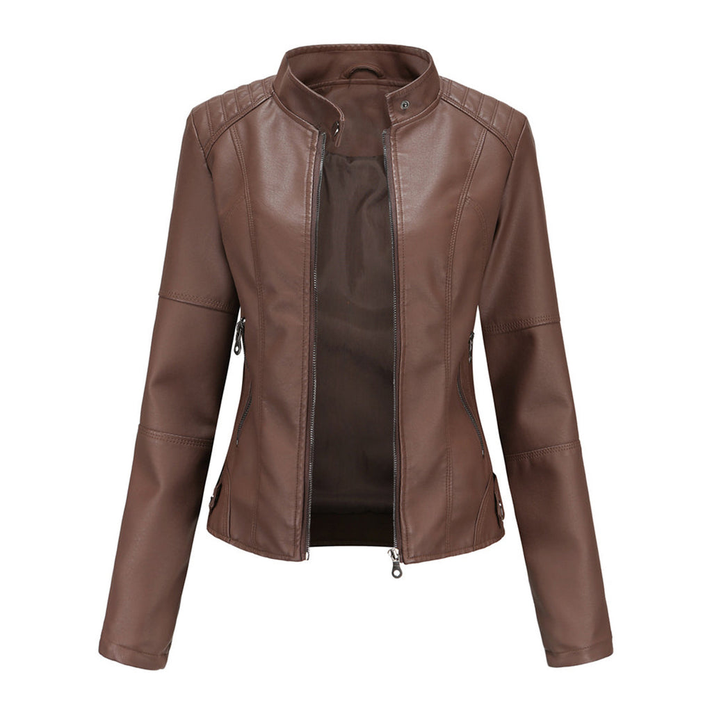 Veste Courte À Col Et Fermeture Zippée pour Femme | Idéale pour Mi-Saison