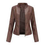 Veste Courte À Col Et Fermeture Zippée pour Femme | Idéale pour Mi-Saison