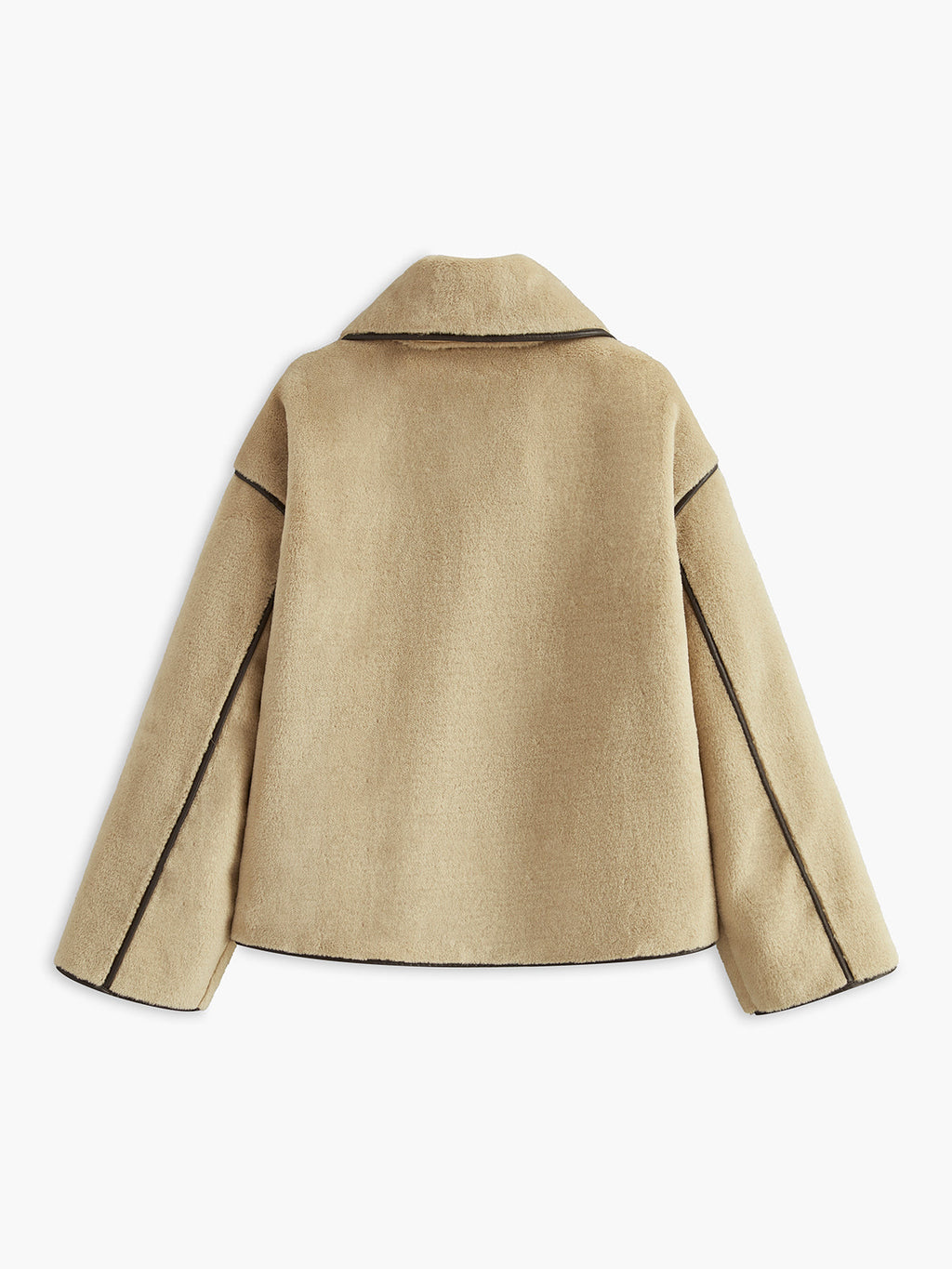 Manteau Droit avec Passepoil Contrasté et Manches Longues pour Femme | Idéal pour l’Automne et l’Hiver