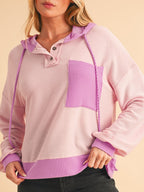 Sweat À Capuche À Blocs De Couleur avec Détail Noué Et Cordon Ajustable pour Adulte | Idéal pour Les Tenues Décontractées