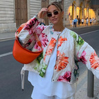 Veste Matelassée À Imprimé Floral pour Femme | Idéale pour La Mi-Saison
