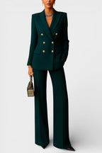 Ensemble Deux Pièces Avec Blazer Structuré Et Pantalon Pour Femmes | Idéal Pour Bureau Et Sorties