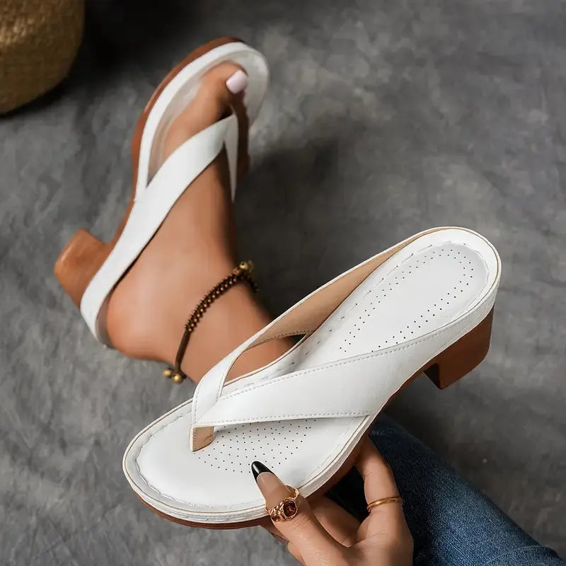 Sandales À Talon À Enfiler Avec Brides Ouvertes Pour Femmes | Idéal Pour Les Occasions Estivales
