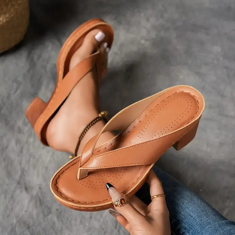 Sandales À Talon À Enfiler Avec Brides Ouvertes Pour Femmes | Idéal Pour Les Occasions Estivales